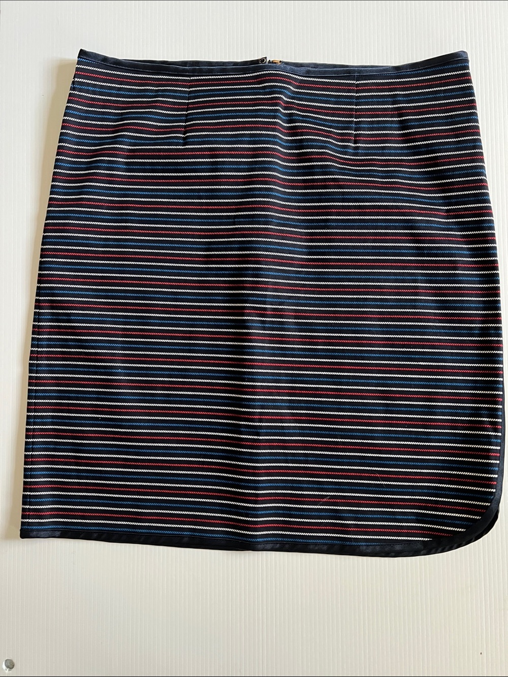 Tommy Hilfiger Navy Pencil Skirt with Red & White Stripes